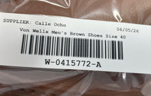 Load image into Gallery viewer, Von Wellx Mens Brown Leather Slip-On Round Toe Loafer Shoes Size EUR 40