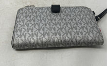 Load image into Gallery viewer, Michael Kors Womens Gray Leather Signature Print Zipper Wristlet Wallet