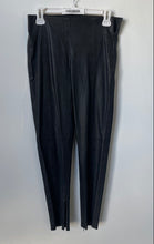 Load image into Gallery viewer, Zara Womens Black Vegan Leather Flat Front High Waisted Ankle Pants Size M