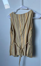 Load image into Gallery viewer, Mango Womens Yellow Striped Sleeveless Square Neck Button Front Waistcoat Size S