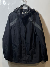 Load image into Gallery viewer, Port Authority Womens Black Long Sleeve Hooded Full-Zip Windbreaker Jacket Sz XL