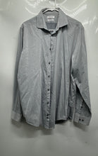 Load image into Gallery viewer, Calvin Klein Mens Gray Slim Fit Stretch Long Sleeve Dress Shirt Size Large
