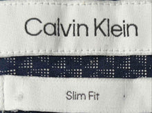 Load image into Gallery viewer, Calvin Klein Mens Blue Printed Cotton Long Sleeve Dress Shirt Size L 16 34/35