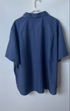 Load image into Gallery viewer, Moda Campia Moda Mens Blue White Polka Dot Short Sleeve Button-Up Shirt Size 2XL