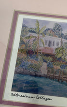 Load image into Gallery viewer, Watercolours Cottages Matted Signed Beach Scene Art Print By Pam E. Webb