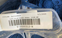 Load image into Gallery viewer, Loft Womens Blue Floral Lace Short Sleeve Round Neck Mini Dress Size MP