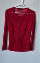Load image into Gallery viewer, Guess Womens Red Long Sleeve Round Neck Pullover Blouse Top Size Small