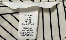 Load image into Gallery viewer, H&M Womens White Black Striped Long Sleeve Regular Fit Button-Up Shirt Size XL
