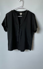 Load image into Gallery viewer, A.New Day Womens Black Short Sleeve Split Neck Pullover Blouse Top Size Small