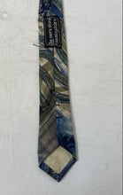 Load image into Gallery viewer, Fumagalli's Mens Blue Printed Pure Silk Adjustable Designer Tie