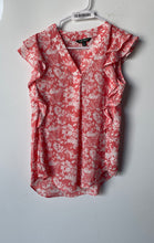 Load image into Gallery viewer, Lauren Ralph Lauren Womens Coral White Floral Blouse Top Size Medium
