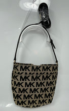 Load image into Gallery viewer, Michael Kors Womens Black Monogram Tassel Adjustable Strap Crossbody Bag