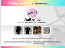 Load image into Gallery viewer, Authentic Tory Burch Women's Gold-Tone Black Cream Necklace