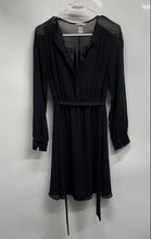 Load image into Gallery viewer, H&M Womens Black Pleated Long Sleeve Elastic Waist Fit & Flare Dress Size S