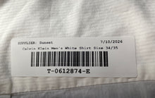 Load image into Gallery viewer, Calvin Klein Mens White Stretch Regular Fit Long Sleeve Dress Shirt Sz 17 34/35