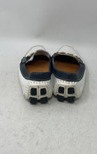 Load image into Gallery viewer, Mercanti Fiorentini Womens White Blue Leather Slip-On Loafer Shoes Size 7.5B