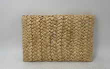 Load image into Gallery viewer, Unbranded Womens Beige Woven Straw Flap Envelope Clutch Purse
