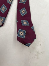 Load image into Gallery viewer, Christian Dior Mens Burgundy Printed Silk Adjustable Pointed Tie One Size