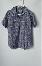 Load image into Gallery viewer, Psycho Bunny Mens Blue And White Geometric Short Sleeve Button-Up Shirt Size M