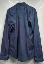 Load image into Gallery viewer, Express Mens Blue Printed Long Sleeve Collared Dress Shirt Size L 16-16.5