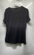 Load image into Gallery viewer, Michael Kors Womens Black Short Sleeve Round Neck Blouse Top Size Medium