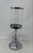 Load image into Gallery viewer, Home Decorative Collectible Clear Glass Candle Holder w/ Silver-Tone Round Base