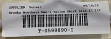 Load image into Gallery viewer, Brooks Brothers Mens Yellow Cotton Non-Iron Long Sleeve Dress Shirt Size 17 1/2