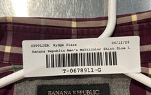 Load image into Gallery viewer, Banana Republic Mens Multicolor Check Cotton Slim Fit Button-Up Shirt Size Large