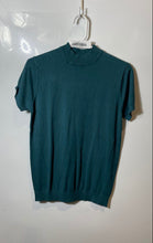 Load image into Gallery viewer, Zara Womens Green Short Sleeve Crew Neck Ribbed Hem Pullover Blouse Top Size S