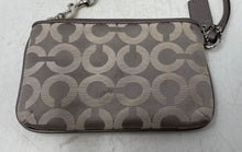 Load image into Gallery viewer, Coach Womens Madison Silver Signature Print Op Art Mini Wristlet Wallet