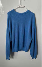 Load image into Gallery viewer, Zara Womens Blue Knitted Long Sleeve Pullover Sweater Size Medium
