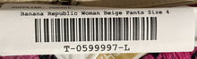 Load image into Gallery viewer, Banana Republic Womens Beige Pleated Back Zip Wide-Leg Trouser Pants Size 4