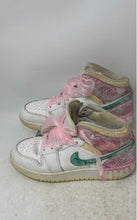 Load image into Gallery viewer, Nike Kids Air Jordan 1 Mid DD1666-100 White Pink Green Sneaker Shoes Size 5.5Y