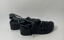 Load image into Gallery viewer, Franco Sarto Womens Colbi Black Turquoise Ankle Strap Platform Sandals Size 8.5M