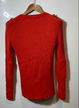 Load image into Gallery viewer, Authentic Tory Burch Womens Orange Knitted Long Sleeve Pullover Sweater Size S