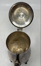 Load image into Gallery viewer, Silver Color Ornate Footed Collectible Victorian Coffee Teapot With Lid
