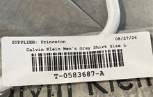 Load image into Gallery viewer, Calvin Klein Mens Gray Cotton Long Sleeve Two Chest Pockets Button-Up Shirt Sz L