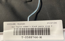 Load image into Gallery viewer, Ann Taylor Womens Black Flat Front Slash Pocket Straight Leg Dress Pants Size 2