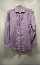 Load image into Gallery viewer, Perry Ellis Mens Purple Geometric Print Slim Fit Dress Shirt Size 14 1/2
