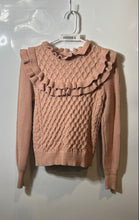 Load image into Gallery viewer, Forever 21 Womens Pink Cable-Knit Ruffle Long Sleeve Pullover Sweater Size M