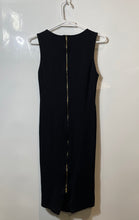 Load image into Gallery viewer, Lulus Womens Black Sleeveless Back Zip Split Neck Bodycon Dress Size Medium