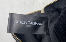 Load image into Gallery viewer, Dolce & Gabbana Beauty Womens Black Velvet Zipper Cosmetic Makeup Bag Stained