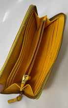 Load image into Gallery viewer, Authentic Tory Burch Womens Britten Yellow Zip-Around Wallet Stained Worm