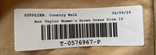 Load image into Gallery viewer, Ann Taylor Womens Brown Cotton 3/4 Sleeve Boat Neck Back Zip Shift Dress Size 10