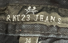 Load image into Gallery viewer, RNT23 Mens Blue Red Stitching Denim Pockets Straight Leg Jeans Size 34