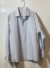 Load image into Gallery viewer, Michael Kors Mens White Geometric Cotton Regular Fit Dress Shirt Size 17 1/2