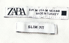 Load image into Gallery viewer, Zara Mens White Cotton Long Sleeve Collared Slim Fit Button-Up Shirt Size M