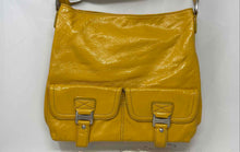 Load image into Gallery viewer, Michael Kors Womens Dark Yellow Patent Leather Inner Pockets Shoulder Handbag