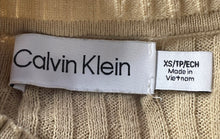 Load image into Gallery viewer, Calvin Klein Womens Khaki Ribbed Long Sleeve Pullover Sweater Size XS