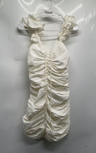 Load image into Gallery viewer, Zara Womens White Sleeveless Ruched Ruffle Short Length Mini Dress Size XS
